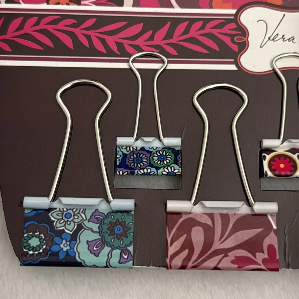 {NWT} Vera Bradley | Carnaby Blue Rhapsody Retired Metal Binder Clips Set (8pc)